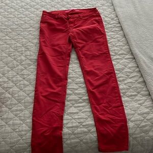 Red skinny pants